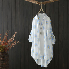 Small Daisy Print Long Sleeve Sun Protection Top