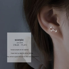 S925 Sterling Silver Constellation Stud Earrings