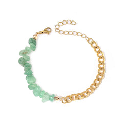 Natural Stone Crystal Gravel with Gold Stainless Steel