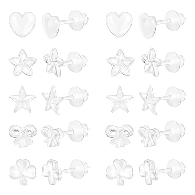 AoedeJ Clear Earrings Cute Plastic Earrings Kawaii Flower Earrings Flower Earrings Multipack Hypoallergenic (Style 4)