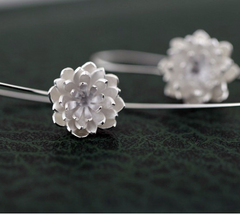 S925 Silver Fashion Lotus Earrings