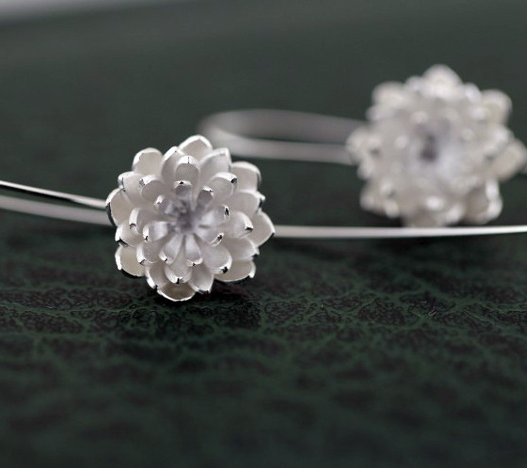 S925 Silver Fashion Lotus Earrings