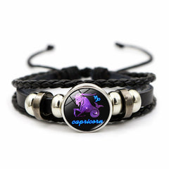 Creative Leather Weaving Beaded Bracelet in Gem Fashion