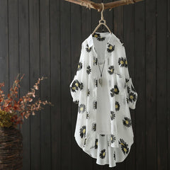 Small Daisy Print Long Sleeve Sun Protection Top