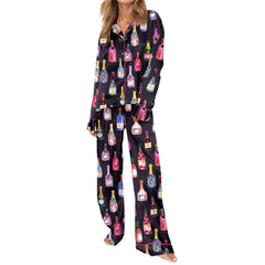 Women Clothing on Winter pjs for Women Set Womens Silk pjs New Years eve Pajamas Pink Halloween Pajamas Women Womens Christmas Pajama Sets Pijamas de Navidad Mujer Silk