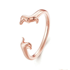 S925 Sterling Silver Sausage Dog Ring