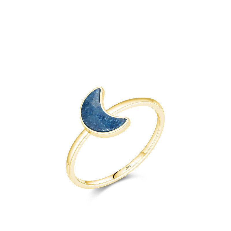 S925 Sterling Silver Blue Dongling Luxury Ring