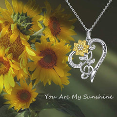 S925 Silver Sunflower Necklace
