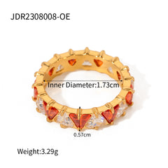 18K Gold Stainless Steel Ring in European American Style