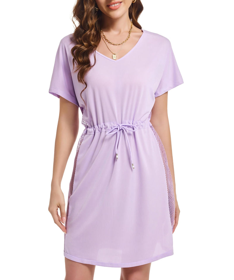 Cover Ups for Women Womens Swimsuit Swimwear Beach Wear Swim Swimming Bathing Suit Cover Up Coverup Dress Purple L