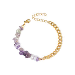 Natural Stone Crystal Gravel with Gold Stainless Steel