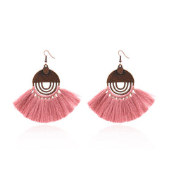 Tassel Earrings, Geometric Round Alloy Drop Earrings