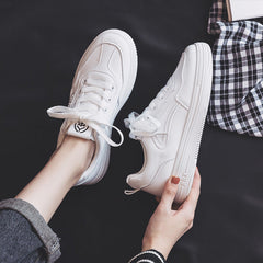Summer Casual White Sneakers for Women - Trendy Canvas Shoes
