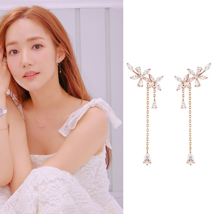Flower Stud Earrings and Dangle Earrings Set