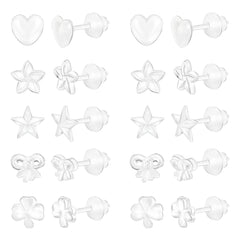 AoedeJ Clear Earrings Cute Plastic Earrings Kawaii Flower Earrings Flower Earrings Multipack Hypoallergenic (Style 4)