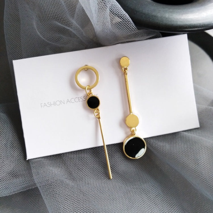S925 Silver Asymmetrical Geometric Long Earrings