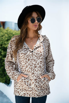Oversized Printed Hooded Sweatshirt with Pocket