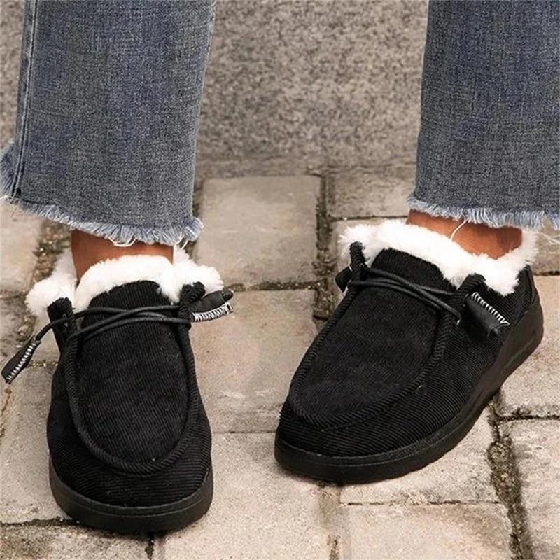 Winter Flat Warm Cotton Shoes for Women (20 Years)