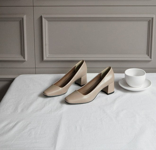 Vintage Chunky Heels Mary Jane Shoes for Women
