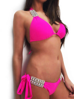 Multicolor Bikini Swimsuit with Straps