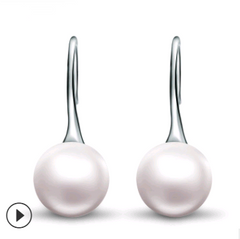 S925 Silver Freshwater Pearl Stud Earrings in Rose Gold