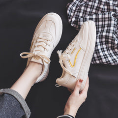 Summer Casual White Sneakers for Women - Trendy Canvas Shoes