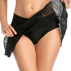 High-Waisted Women's Swim Skirt and Mesh Beach Pants