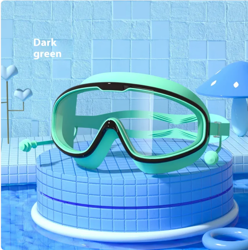 Large Waterproof Anti-Fog Swim Goggles