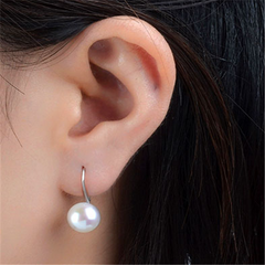 S925 Silver Freshwater Pearl Stud Earrings in Rose Gold