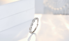 S925 Sterling Silver Adjustable Zircon Ring
