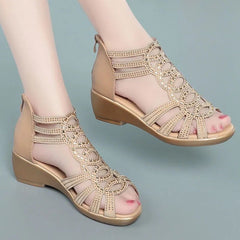 Wedge Heel Flat Shoes for Middle-Aged Women