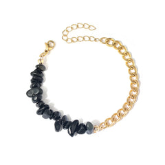 Natural Stone Crystal Gravel with Gold Stainless Steel