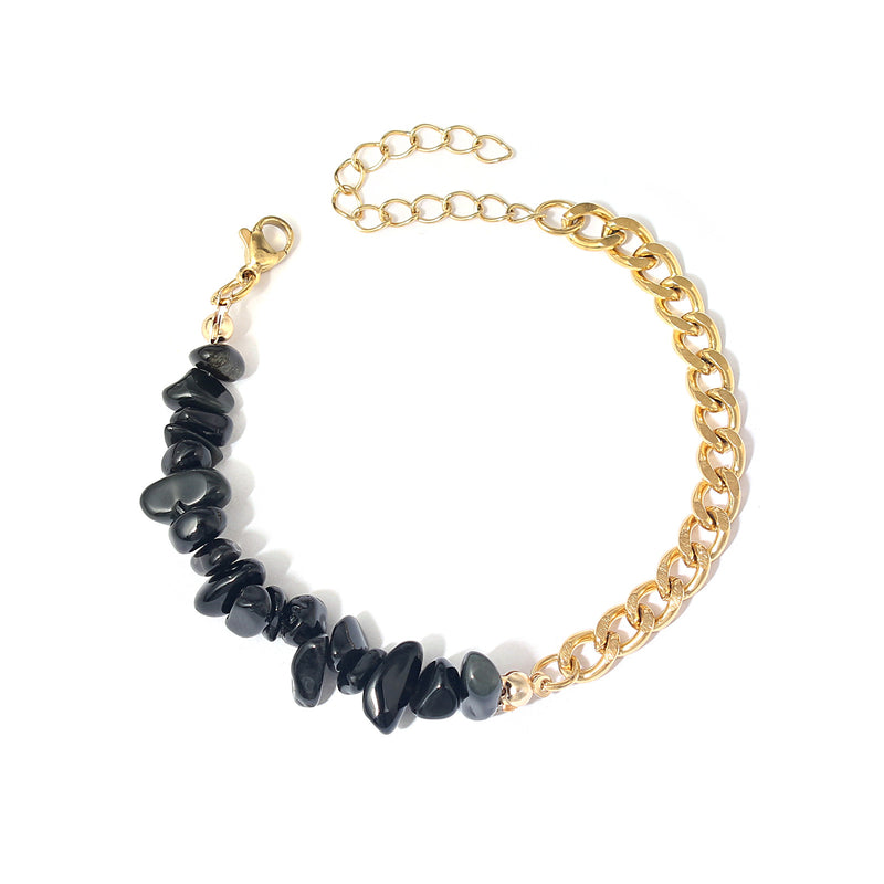 Natural Stone Crystal Gravel with Gold Stainless Steel