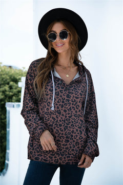 Oversized Printed Hooded Sweatshirt with Pocket