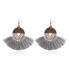 Tassel Earrings, Geometric Round Alloy Drop Earrings