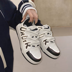 Casual Sports Shoes for Women with Letter Stitching