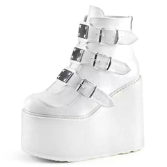 Wedge Heel Zipper Women Boots, Plus Size Women's Shoes