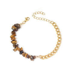 Natural Stone Crystal Gravel with Gold Stainless Steel