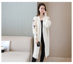Women's Embroidered Pocket Cardigan for Fall/Winter