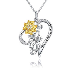 S925 Silver Sunflower Necklace