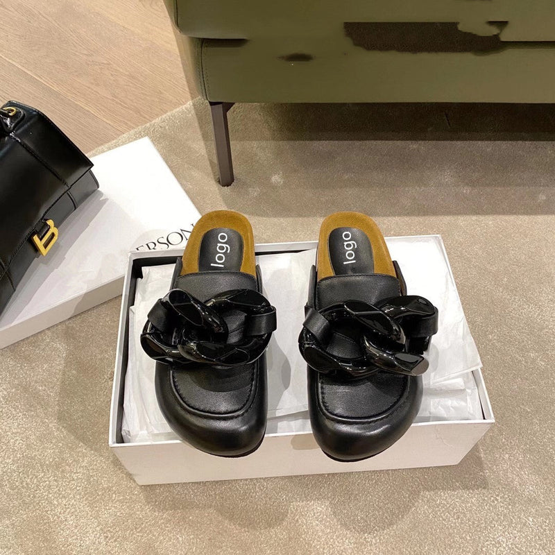 Golden Chain Half-Toe Shoes for Women - British Style