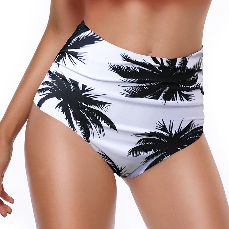 Women's High Waist Slim Pattern Swimming Trunks