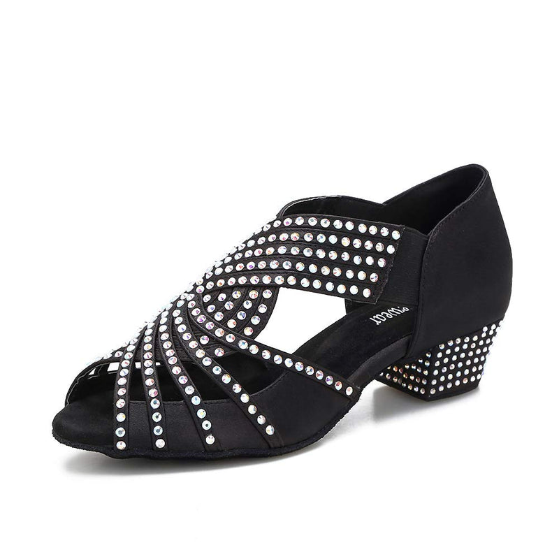 TTdancewear Women Rhinestone Dance Shoes Ballroom Latin Salsa Bachata Performance Dance Dancing Shoes 1.5