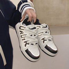 Casual Sports Shoes for Women with Letter Stitching
