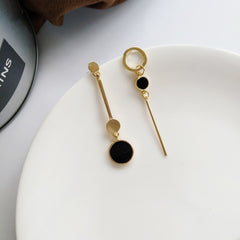 S925 Silver Asymmetrical Geometric Long Earrings