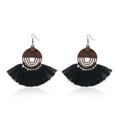 Tassel Earrings, Geometric Round Alloy Drop Earrings