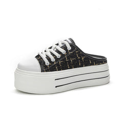 Height Increasing Canvas Shoes for Women with Thick Bottom