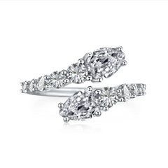 S925 Sterling Silver Zircon Open-End Ring