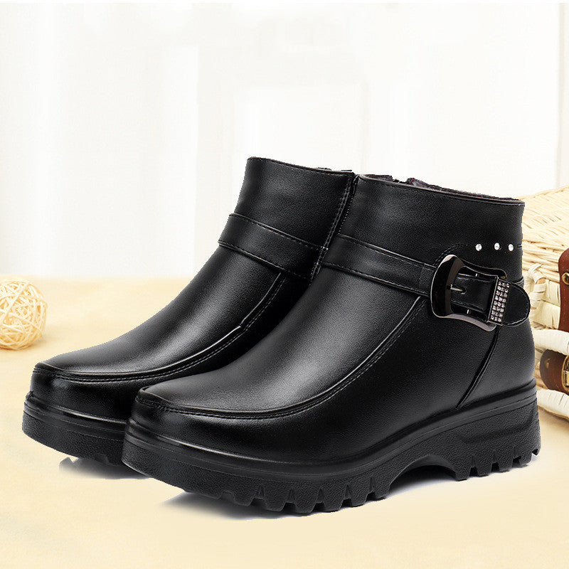 Comfortable Warm Flat Shoes for Elderly Women