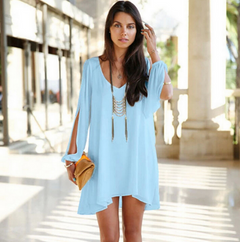 Long Sleeve Chiffon Dress - Short Style Options